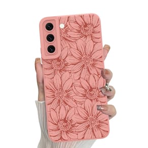 Capa de telefone MZELQ Silicone Rosa Floral Samsung Galaxy S22
