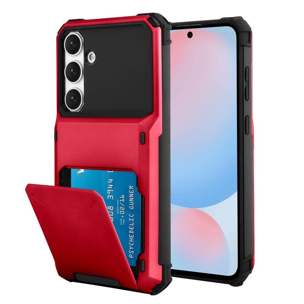 Capa tipo carteira Marphe para Samsung Galaxy S24 FE com compartimento para 4 cartões