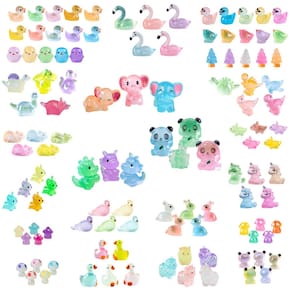 Mini conjunto de animais de resina DAKUO Luminous, pacote com 120 unidades, decoração de jardim