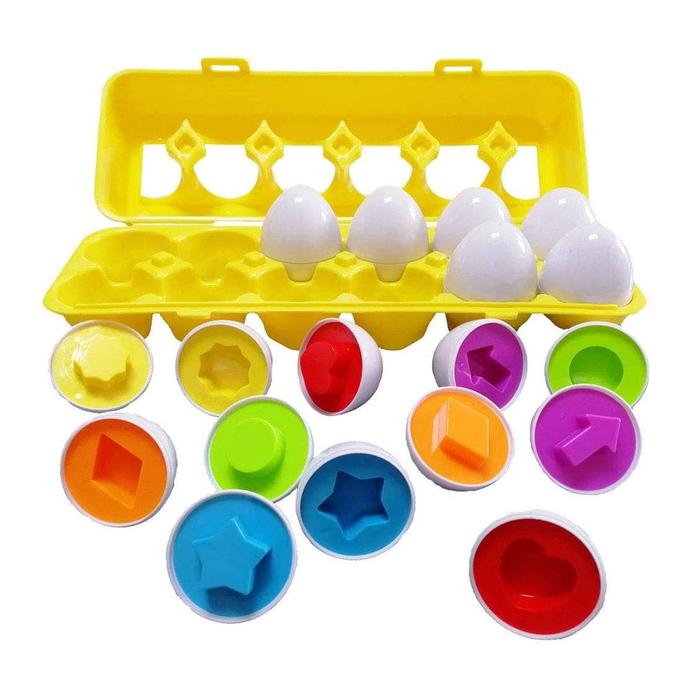 Conjunto Matching Eggs J-hong, 12 peças de brinquedo educativo de 1 a 3 anos
