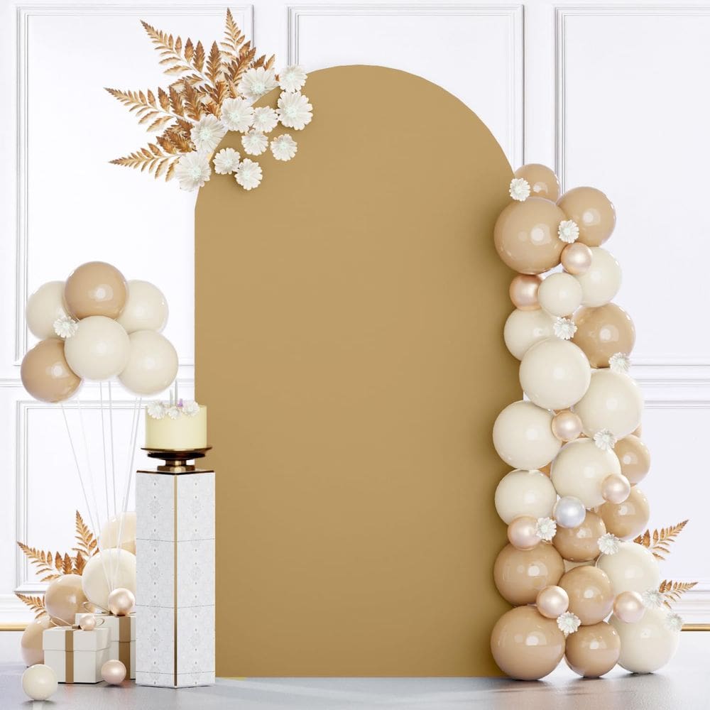 Capa de arco MODFUNS Khaki Spandex de 6 pés para cerimônia de casamento