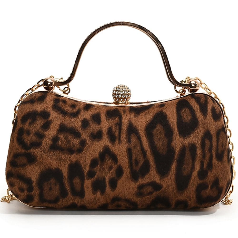 Bolsa de noite Farcauo Leopard Clutch Purse para mulheres marrom