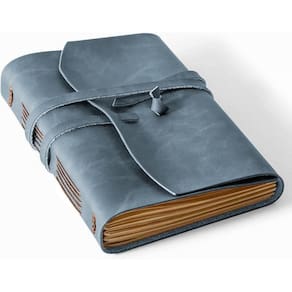 Caderno de diário de couro RILIHO tamanho A5 azul marinho