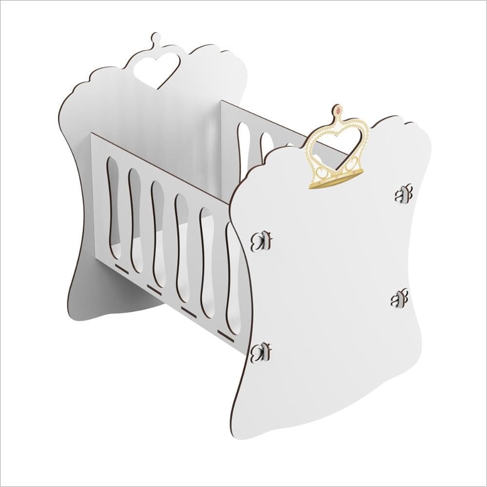 Berço Infantil de Boneca Bebê Reborn 52,2 x 55,5 Branco Ofertamo