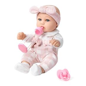 Baby Doll BDDOLL 30cm com roupas, mamadeira e chupeta