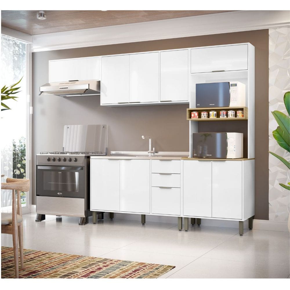 Cozinha Vick 4 Peças Modular Branco