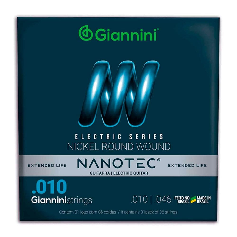 Encordoamento Guitarra Giannini Geegst 10 Pn Protetiva Nanotec 0.010