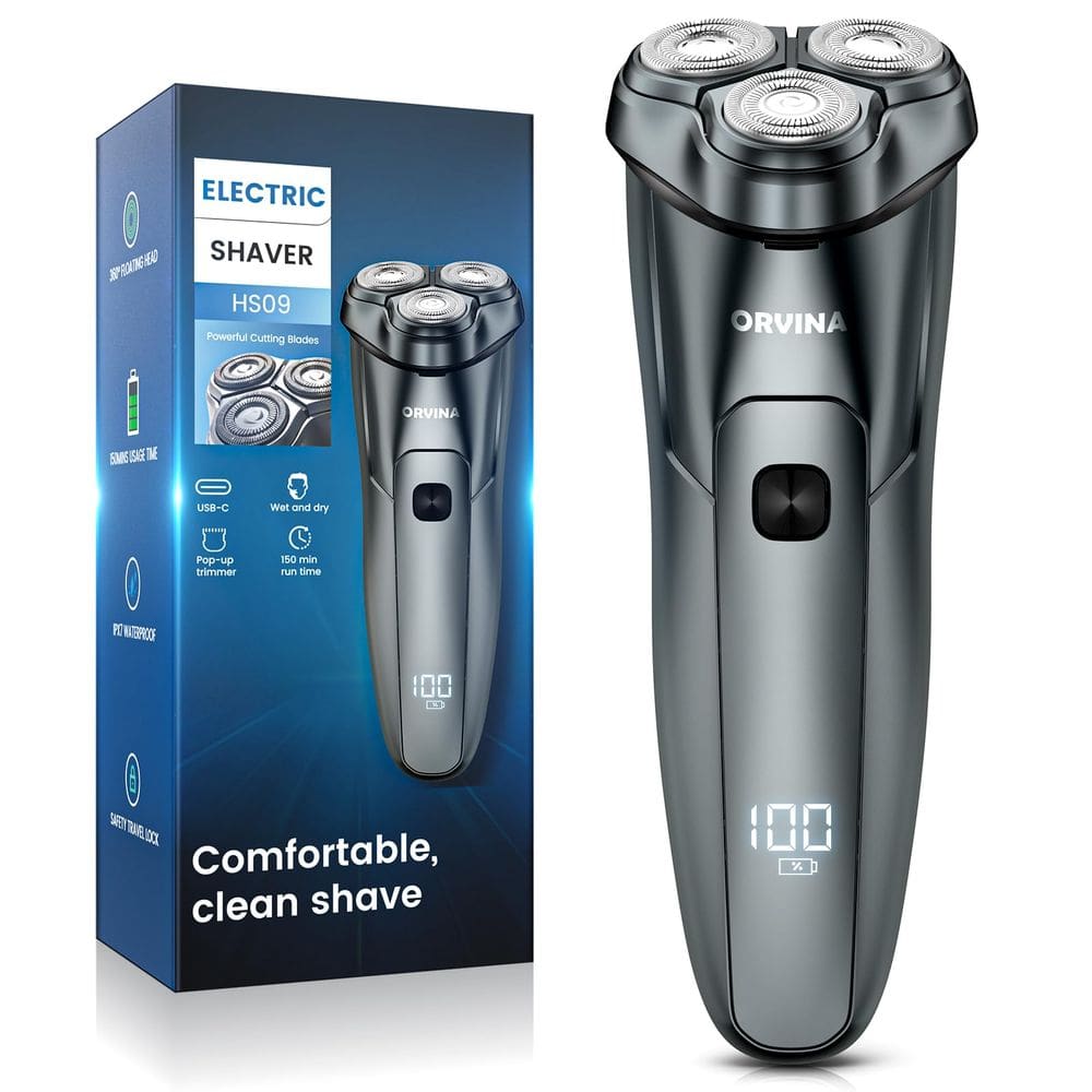 Barbeador elétrico Orvina para homens, recarregável, impermeável