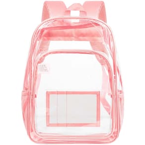 Mochila transparente AGSDON Bolsa de livros transparente para mulheres rosa