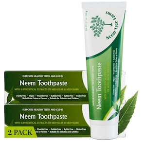 Pasta de dente Neem Tree Farms, sem flúor, 100% vegana, pacote com 2 unidades
