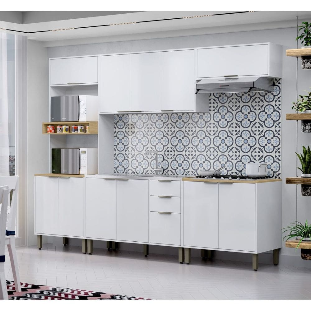 Cozinha Modulada Completa 5 peças Vick Branco