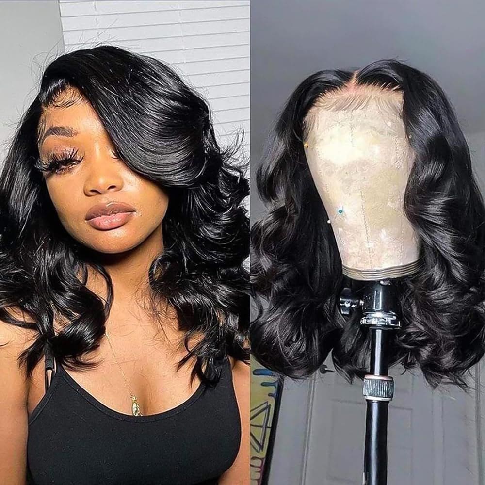 Peruca Devonia 35cm Body Wave Lace Front 180 Density Human Hair
