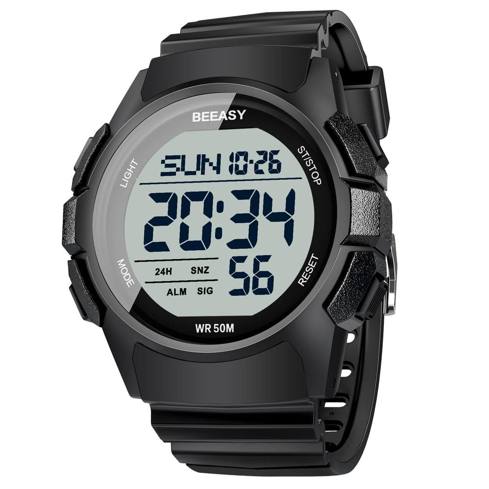 Relógio esportivo digital Beeasy Men Waterproof com alarme e temporizador