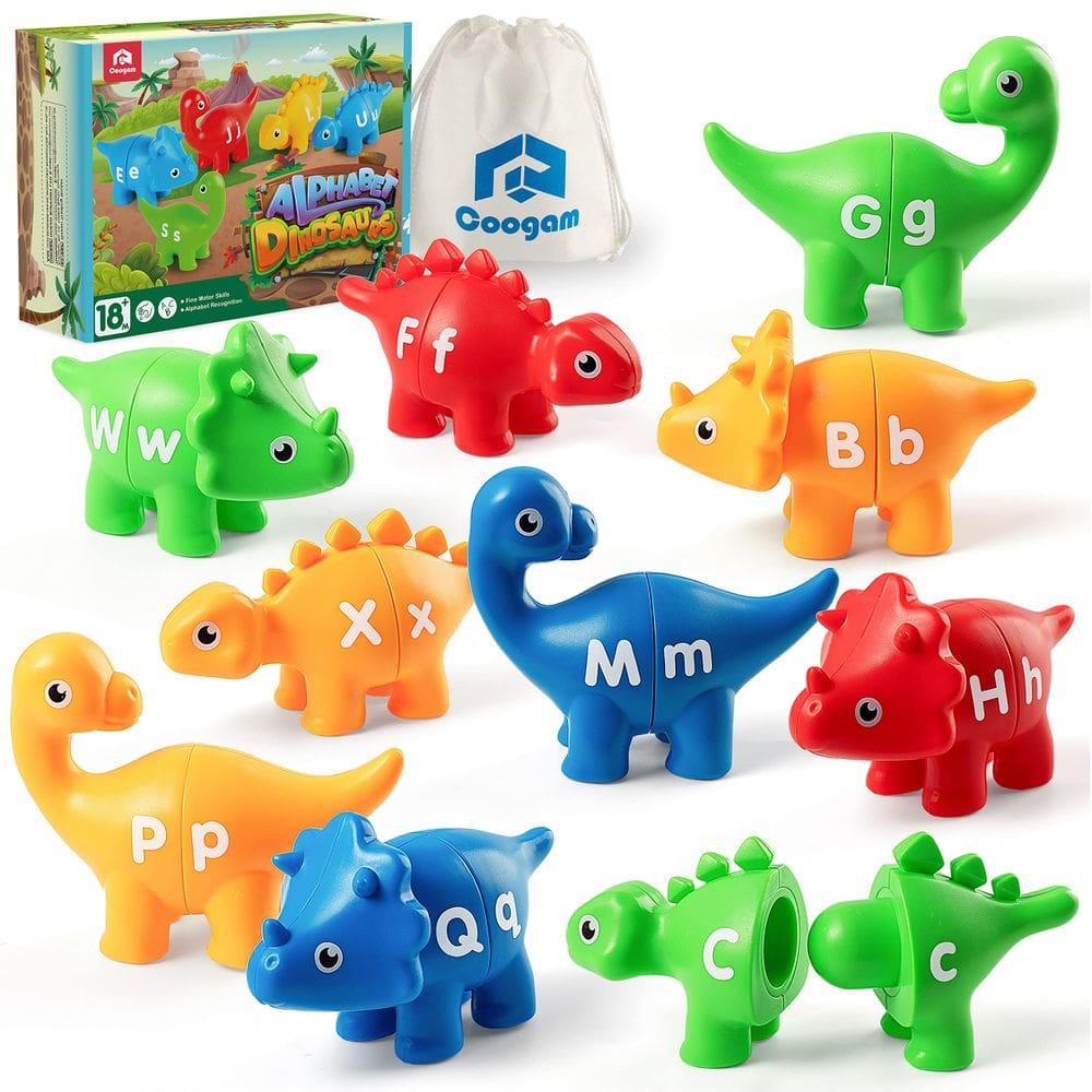 Brinquedo de motor fino Coogam Matching Letters Dinosaur 26 unidades