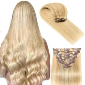 Extensões de cabelo Clip in Douor Dark Blonde em destaque