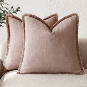 Capas de almofada Findtower Decorative Linen Fringe x2