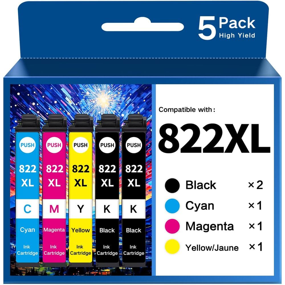 Pacote combinado de cartuchos de tinta MOGUTOU 822XL para Epson 822