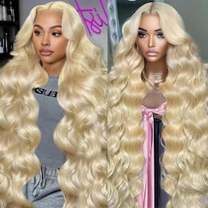 Peruca JINNOO, 36 polegadas, 613, cabelo humano loiro, 200 densidade, 13x6
