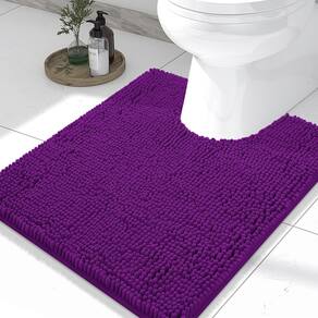 Tapetes de banheiro Smiry Luxury Chenille em forma de U 60x50cm violeta