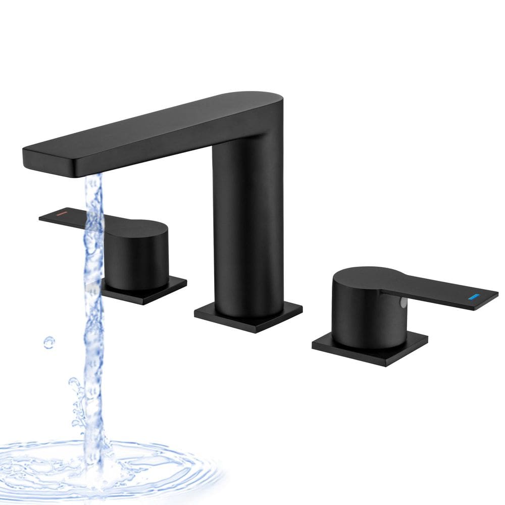 Torneira de banheira LUOGULIANG Matte Black 3 Hole High Flow Set