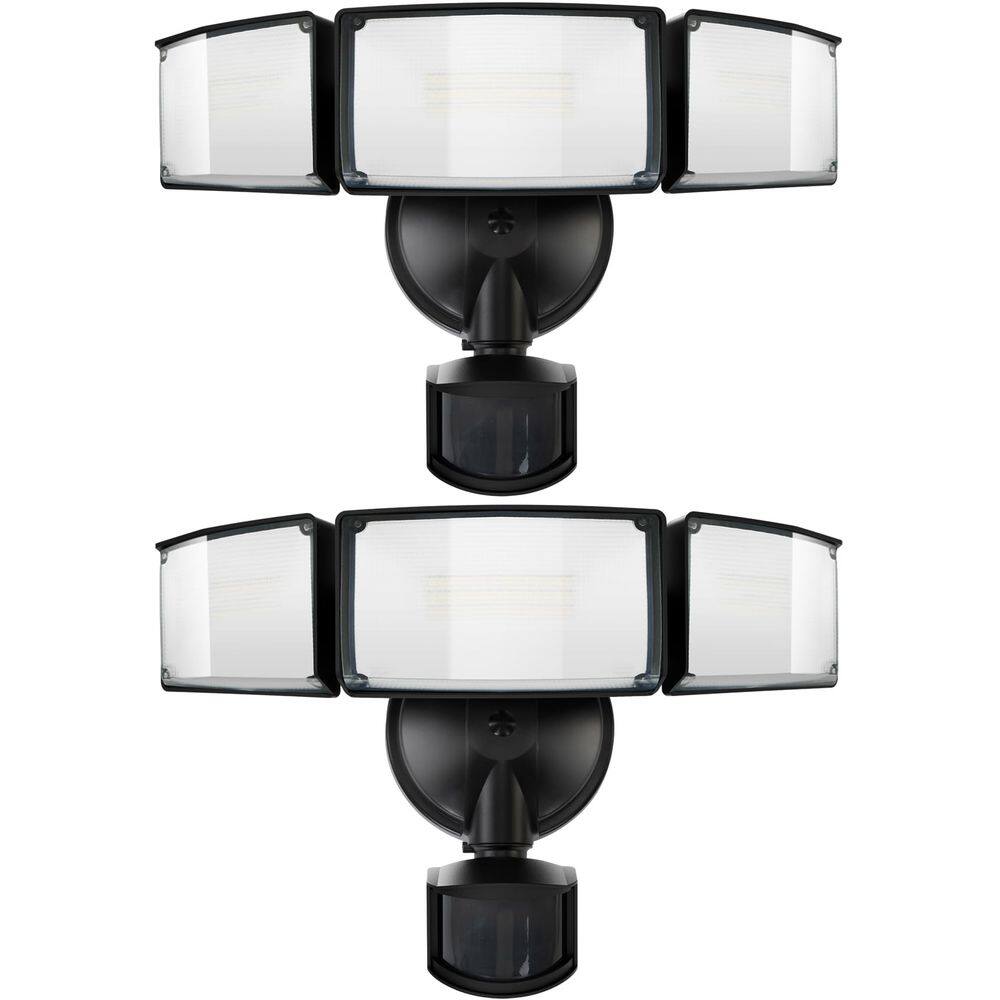Luzes de segurança LED UME, pacote com 2, 5500LM, sensor de movimento 49W