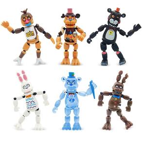 Bonecos de ação EcoNoled Five Nights 13,5 a 15,5 cm com luz, 6 peças
