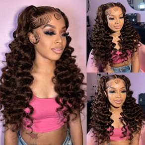 Peruca ELFSECRET Loose Deep Wave 13x4 HD Lace Front 180% de densidade