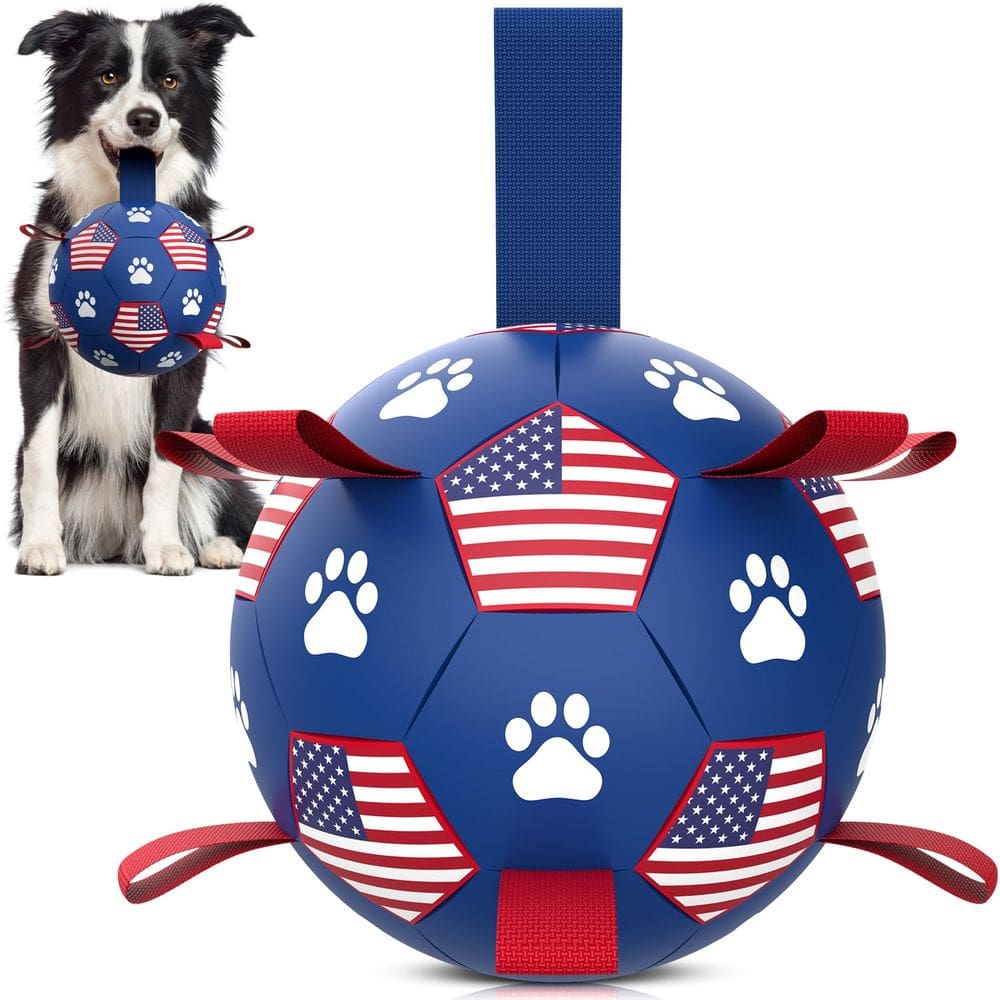 Bola de futebol QDAN, brinquedo para cães, durável para cães pequenos e médios