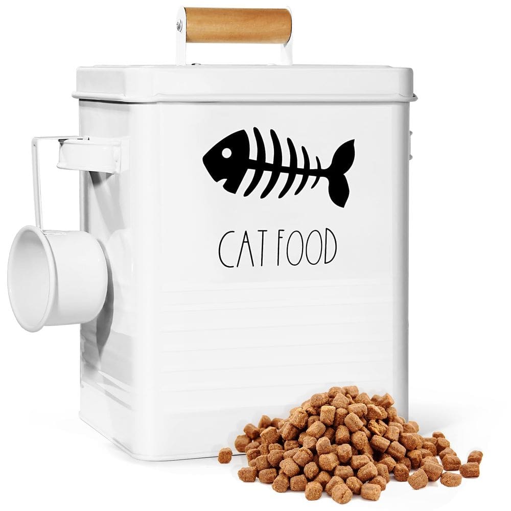 Recipiente de armazenamento de alimentos para gatos RYTOXILO com tampas metálicas 304SS