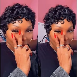 Peruca Waveme Pixie Cut 100% cabelo humano curto em camadas 1B