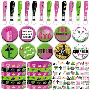 Decorações de festa SZTZPW 84 unidades rosa e verde com adesivos