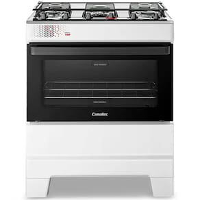 Fogão 5 Bocas Esmaltec Ideal Top Limpa Fácil Branco Inox Bivolt - T5IAB