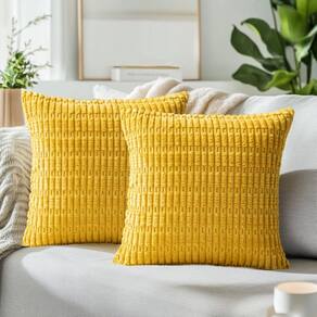 Capas de almofada QUORGVES Corduroy Mostarda Amarelo 55x55cm