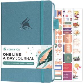 Journal Clever Fox One Line A Day 5-Year Memory Aquamarine
