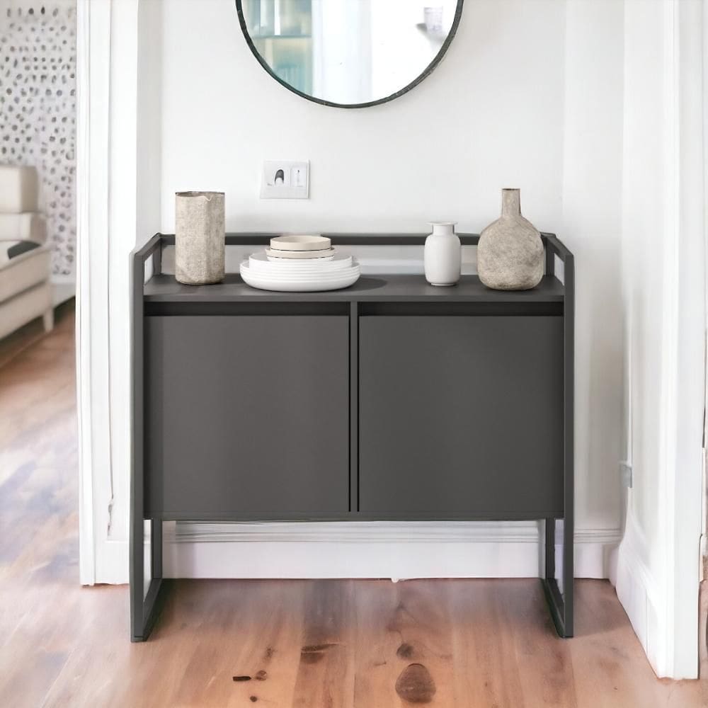 Buffet Junior com 2 Portas Industrial - Branco/Marrom