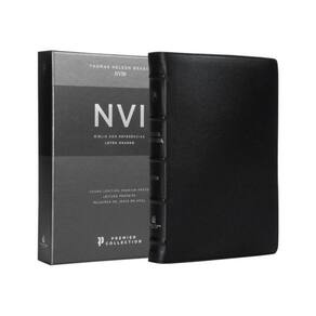 BÍBLIA SAGRADA NVI PREMIER COLLECTION, COURO autêntico, CAPA PRETA, LEITURA PERFEITA