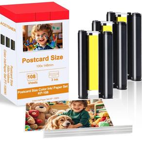 Cartuchos de tinta e conjunto de papel fotográfico para Canon Selphy CP1500