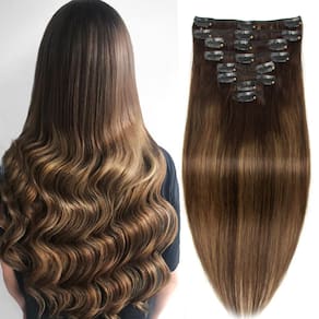 Extensões de cabelo Clip-in Doupor Real Human Hair 100g 18cm