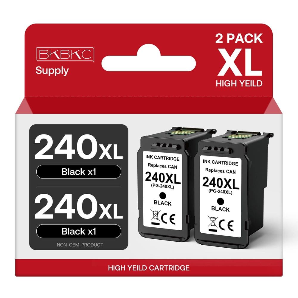 Cartucho de tinta BKBKC 240XL preto compatível com Canon PG-240XL
