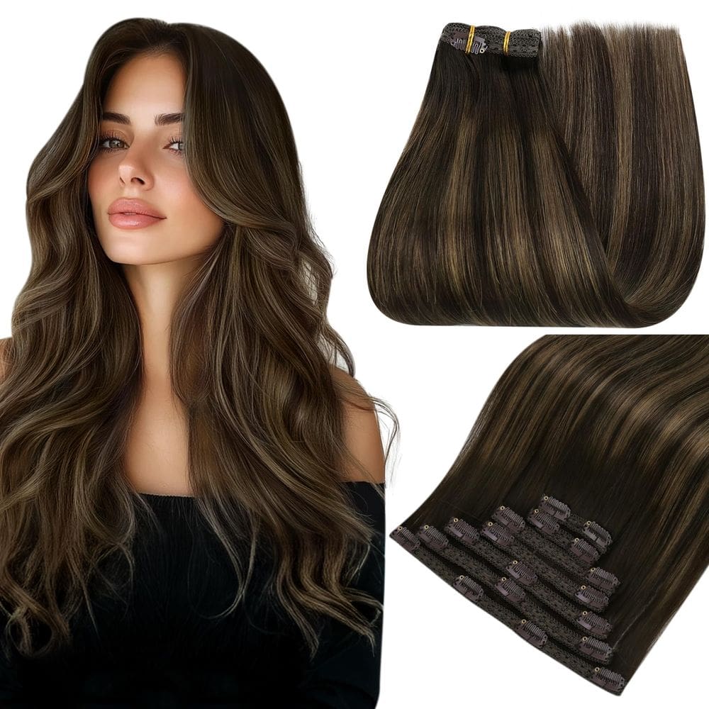 Clip em extensões de cabelo Easyouth Balayage Brown 70g 35cm