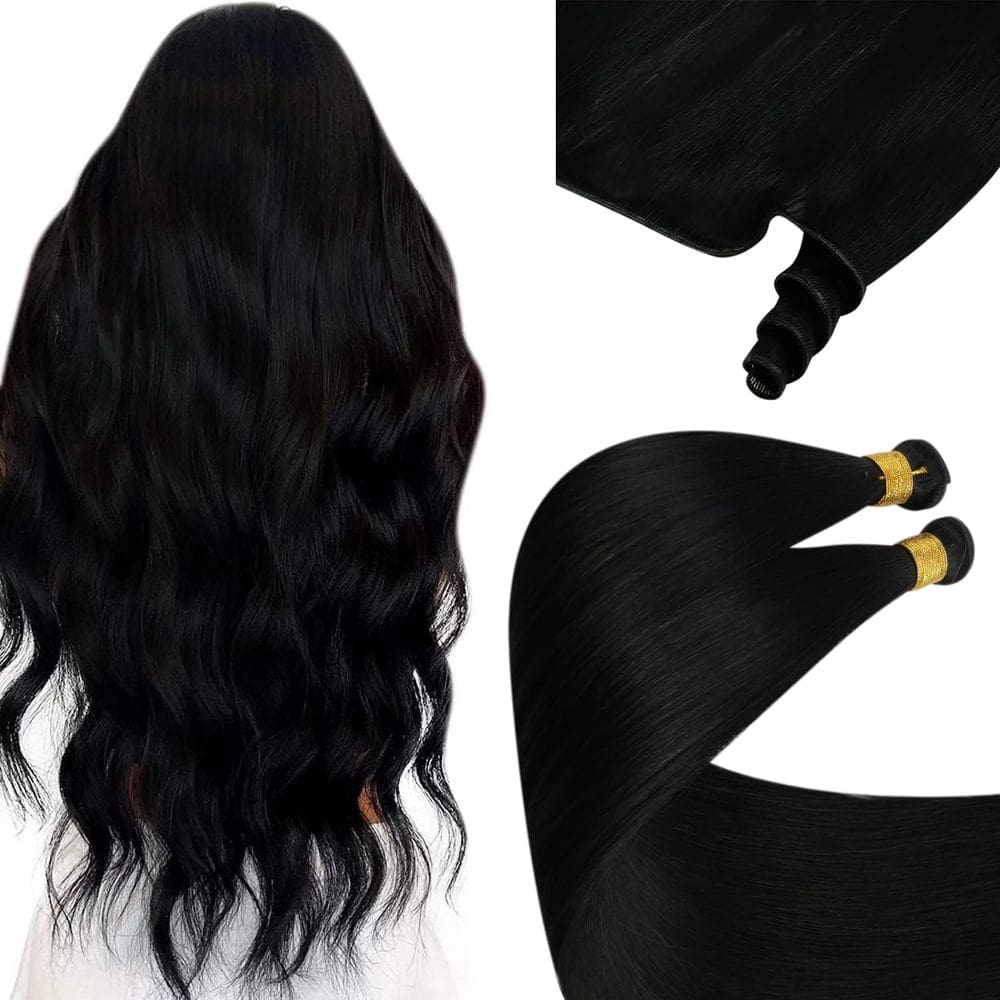 Extensões de cabelo Sunny Hair Genius Remy Jet Black 20cm