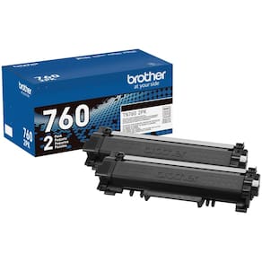 Cartucho de toner Brother genuíno preto de alto rendimento TN760, pacote com 2 unidades