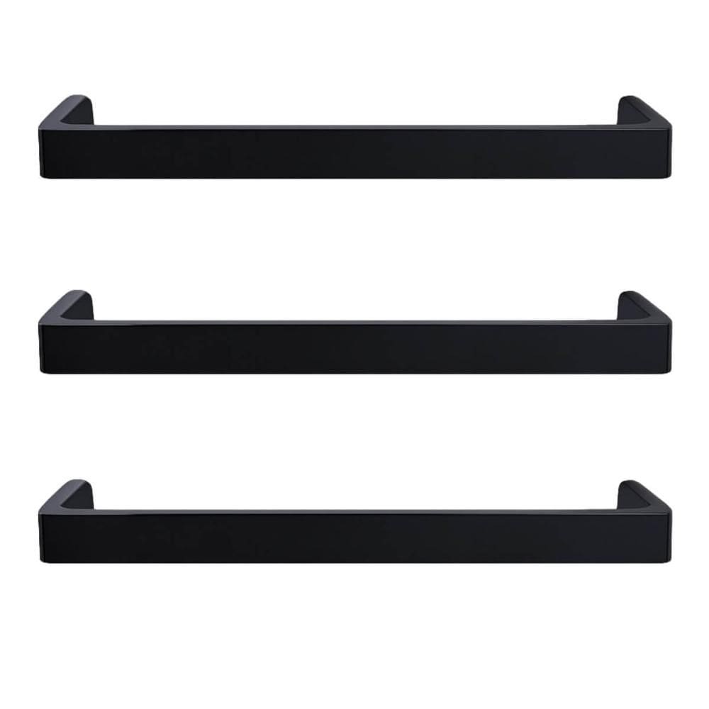 Kit 3 Puxadores Alça Reta 16cm Piauí Torralba Preto Fosco Móveis Gavetas Cômodas