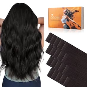 Extensões de cabelo DOORES Invisi Edge Tape-in Natural Black 50g