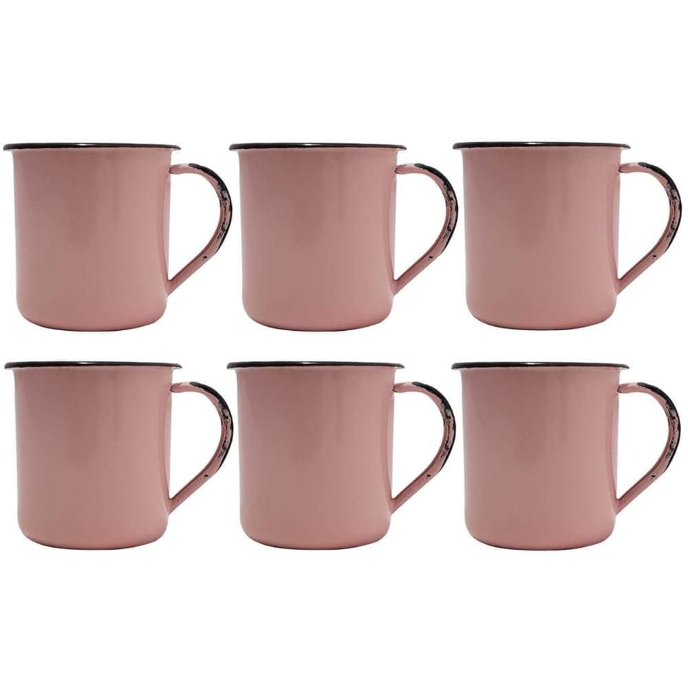 Jogo 6 Canecas Xícaras De 70ml Chá Café Esmaltadas Cozinha