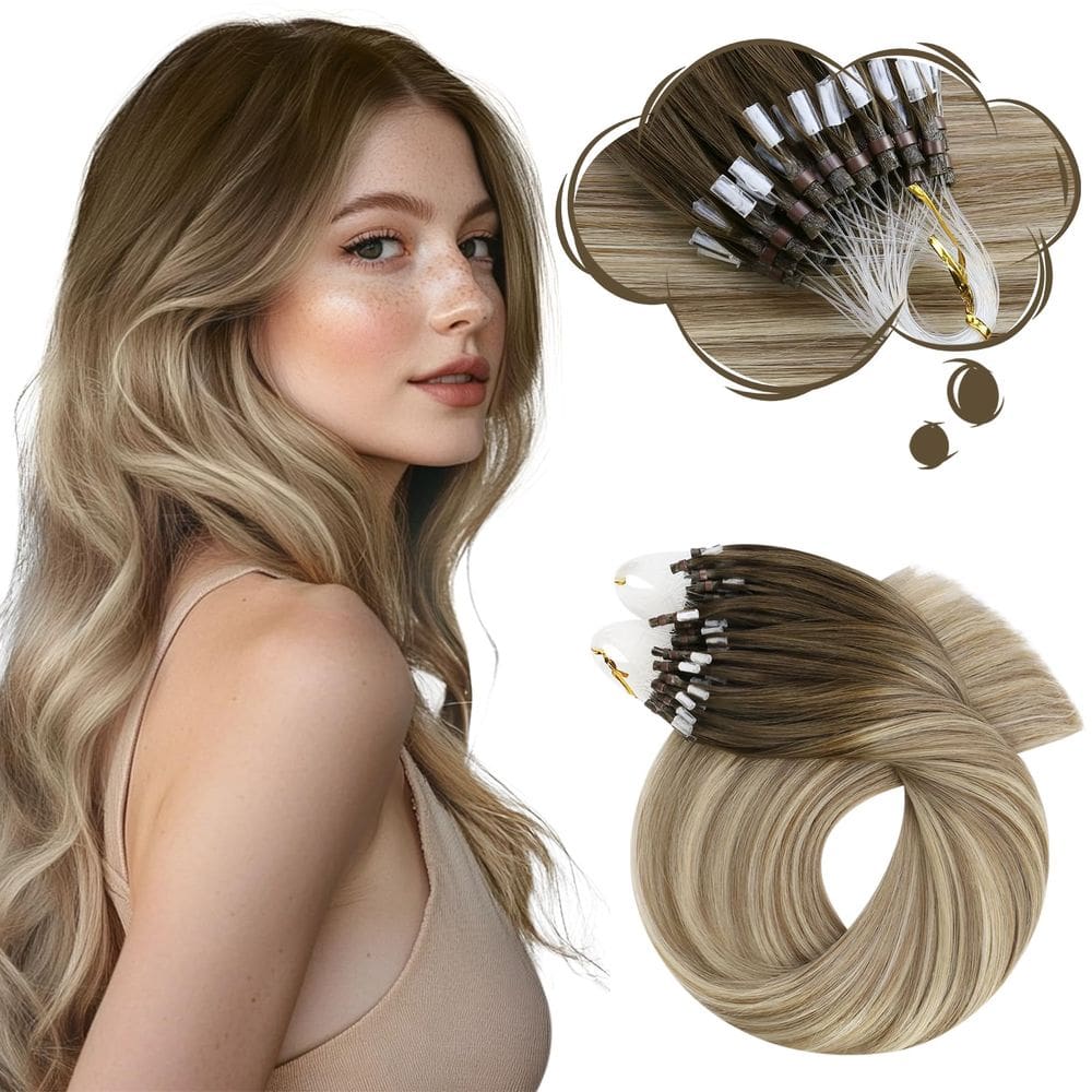 Extensões de cabelo Moresoo Microlink Human Hair 60cm 50g