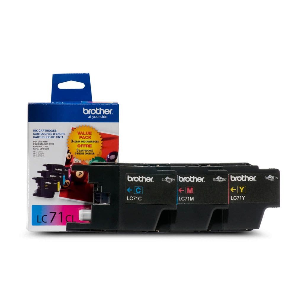 Cartuchos de tinta Brother LC71 Innobella Standard Yield, pacote com 3
