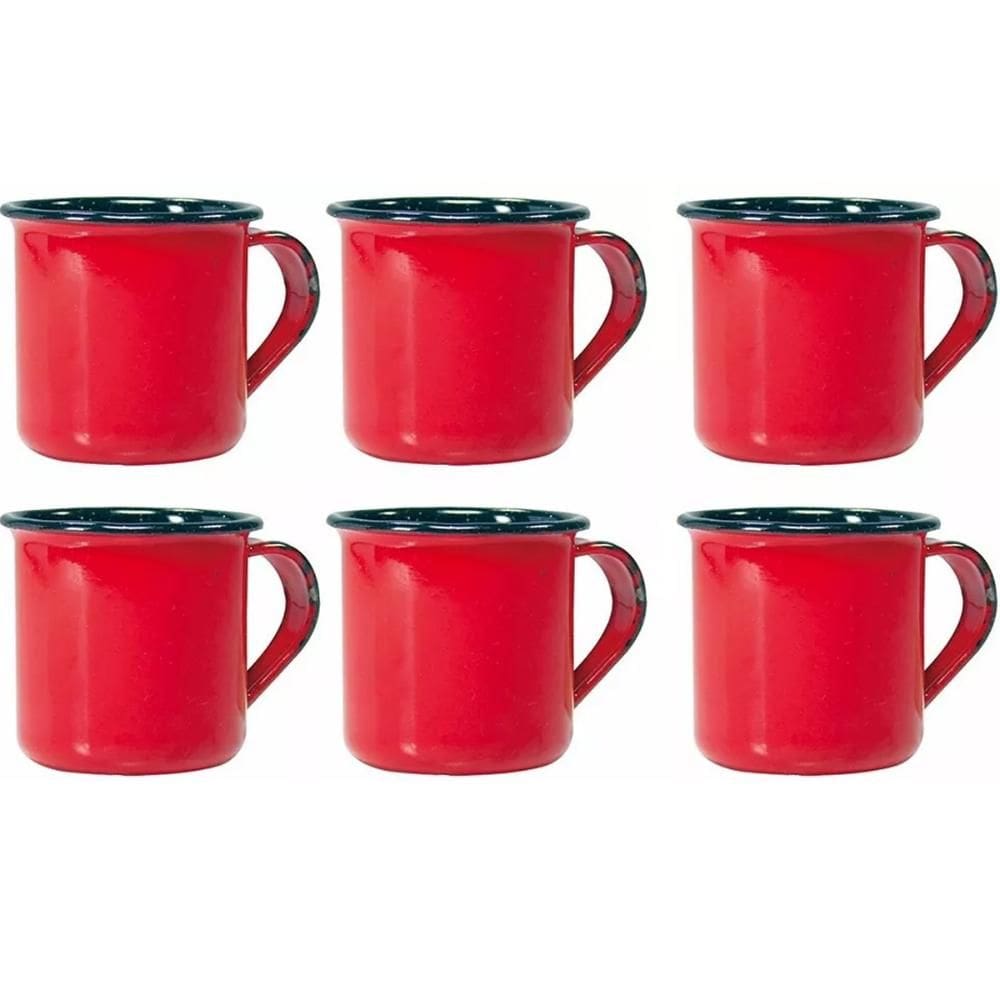 Jogo 6 Canecas Xícaras De 70ml Chá Café Esmaltadas Cozinha