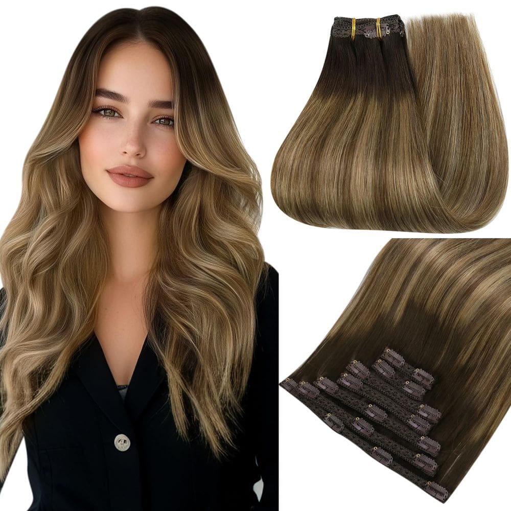 Extensões de cabelo Easyouth Clip em cabelo humano 12 polegadas 70g