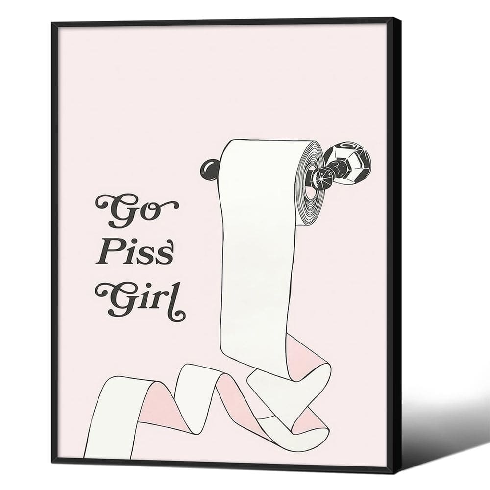 Pôster de arte de parede AEDNX Go Piss Girl Decoração de banheiro 30x40cm